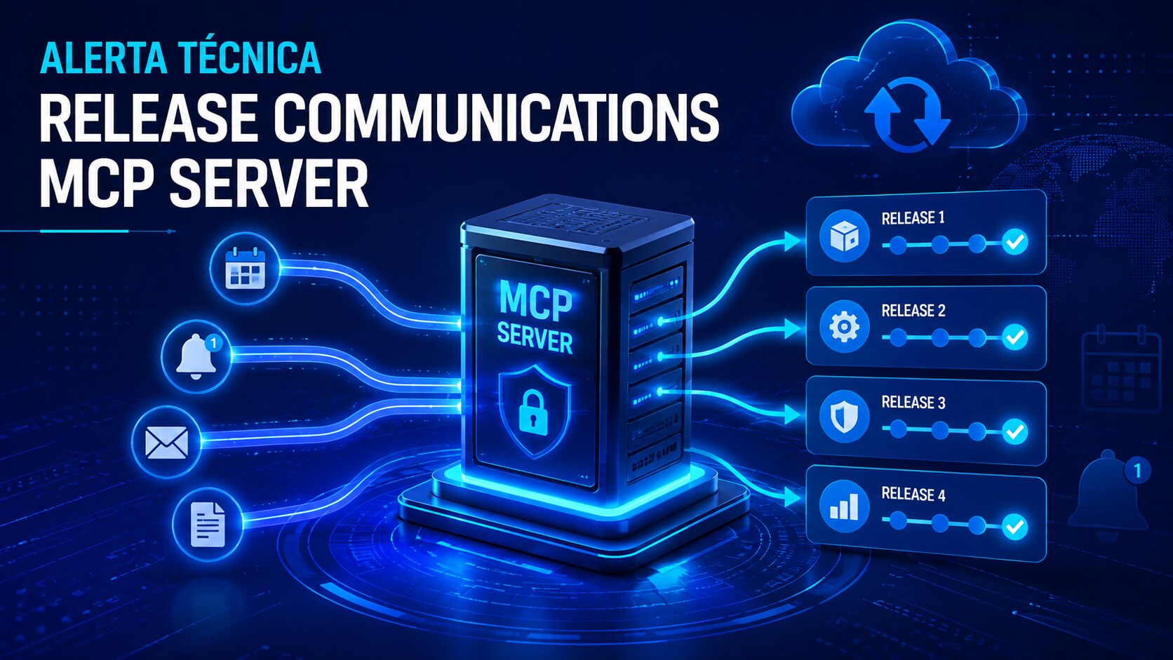 Servidor MCP de comunicaciones de versiones conectado con roadmaps y actualizaciones de Microsoft